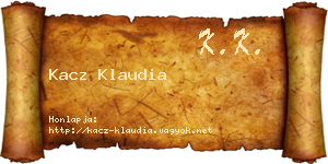 Kacz Klaudia névjegykártya