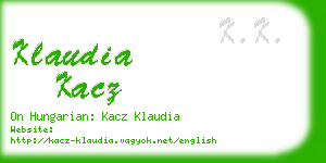 klaudia kacz business card